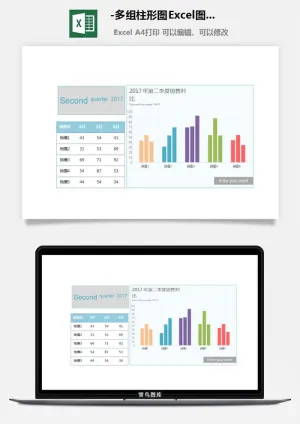 17-多组柱形图Excel图表预览图