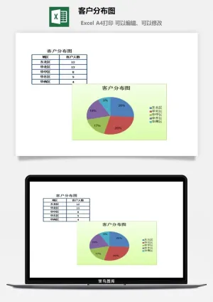 客户分布图excel模板预览图