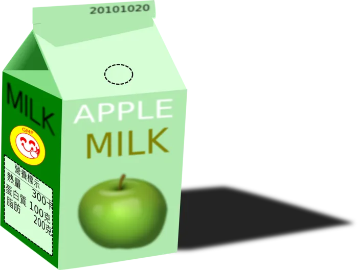 绿色苹果牛奶包装