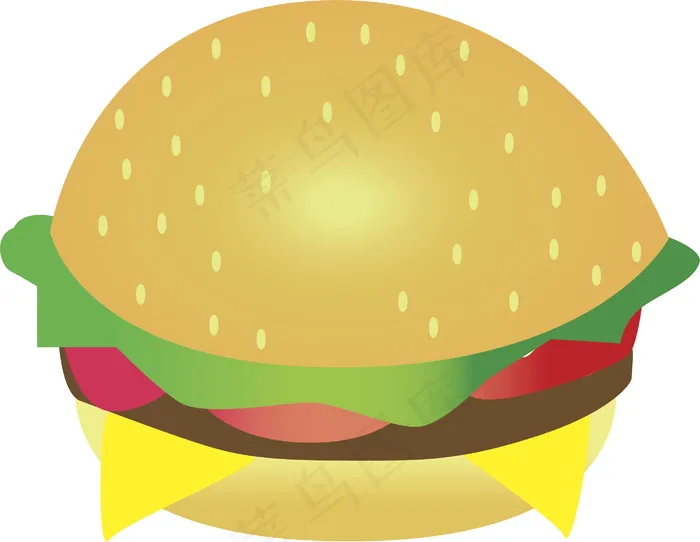 牛肉蔬菜汉堡卡通图片