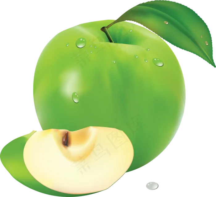 多汁的 苹果 清新 绿苹果 水果 免抠