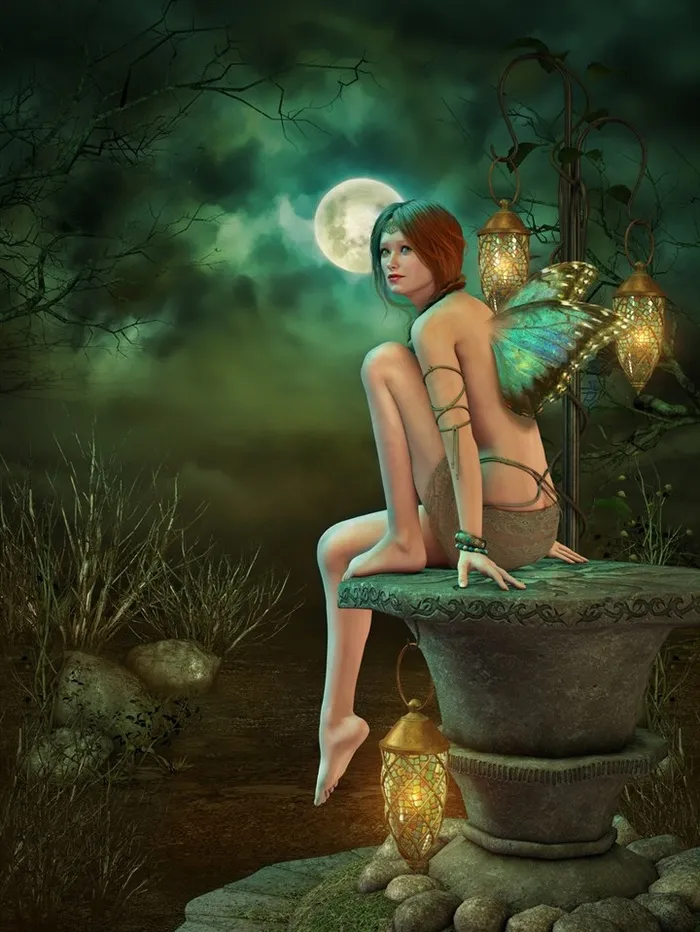 月光森林梦幻精灵女子高清图片美容图片