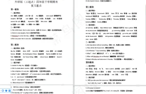 四年级下英语复习汇总南宁预览图