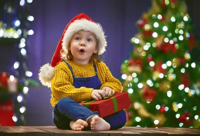 圣诞节开心快乐的儿童摄影图片