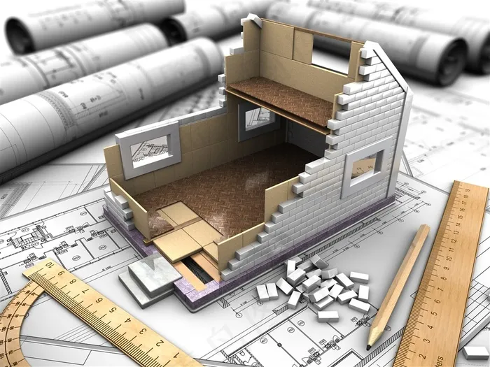 设计图纸及房子模型素材图片