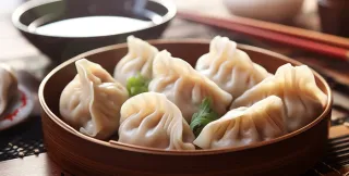 立冬吃饺子美食摄影图
