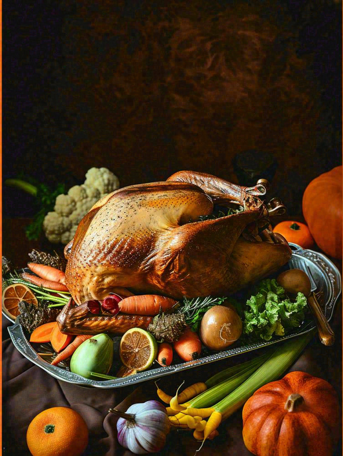 西餐美食烤鸡烧鸡，圣诞节摄影图