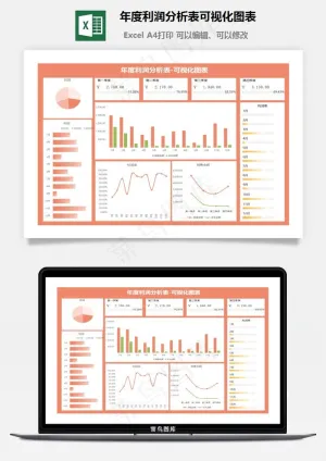 年度利润分析表可视化图表预览图