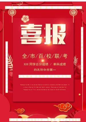 喜报战报海报贺喜光荣榜金榜题名预览图