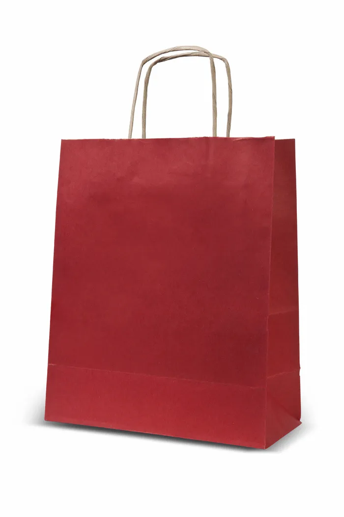 袋子样机 一个轻便彩色牛皮纸袋手提袋 礼品袋 纸质包装袋 品牌购物袋