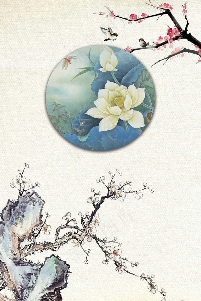 复古工笔画中国风psd模板psd模版下载
