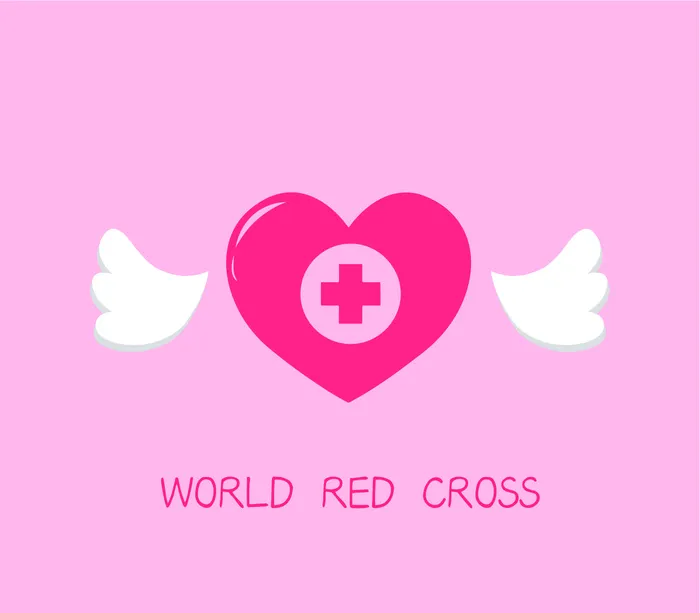 带翅膀的爱心素材世界红十字日