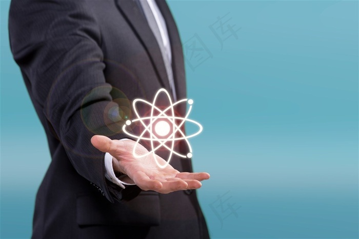 西装男手中的光球 菜鸟图库