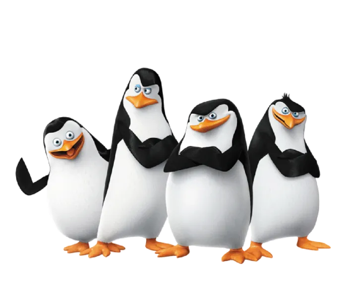 四只企鹅卡通