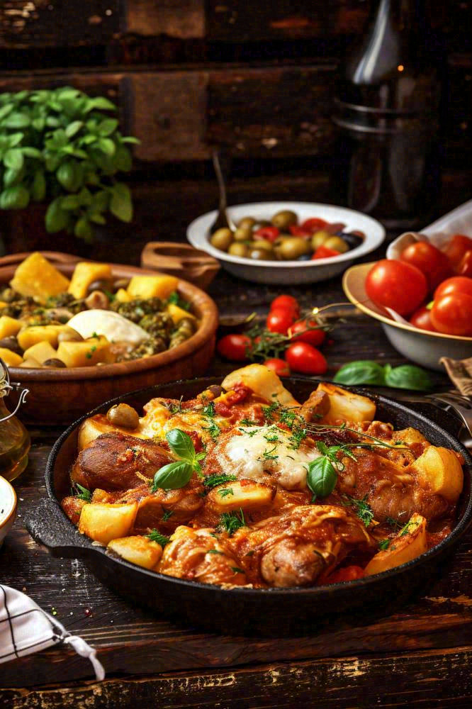 美食餐桌餐厅，烤肉披萨西餐水果红酒摄影图