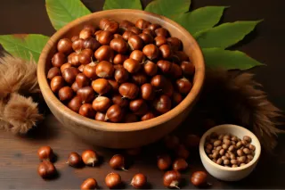 秋季板栗摄影图