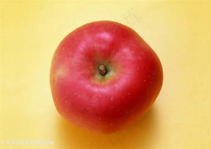 一个红苹果顶视图