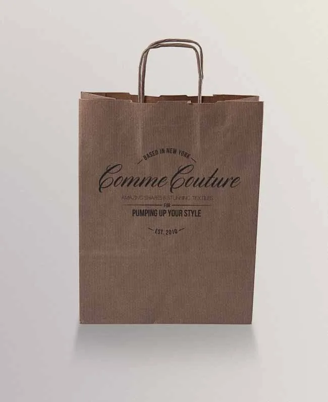 袋子样机牛皮纸袋正面 手提袋 礼品袋 纸质食品打包袋包装袋 品牌购物袋