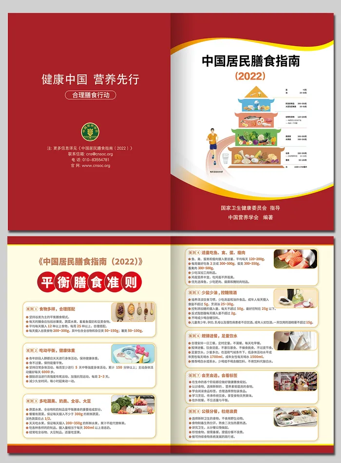 中国居民膳食指南准则及核心对折页