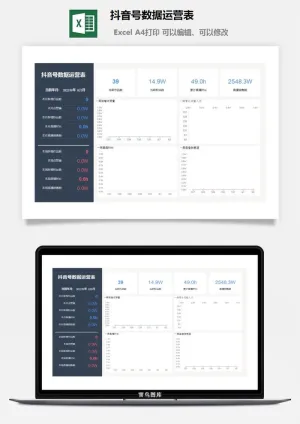 抖音号数据运营表预览图
