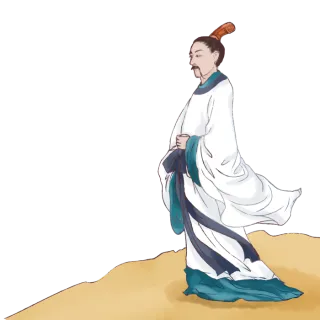 端午节中国历史人物屈原手绘插画