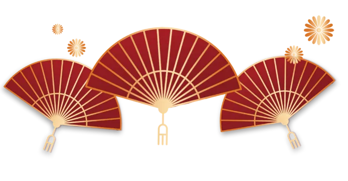 红色扇子折扇中国风扇子