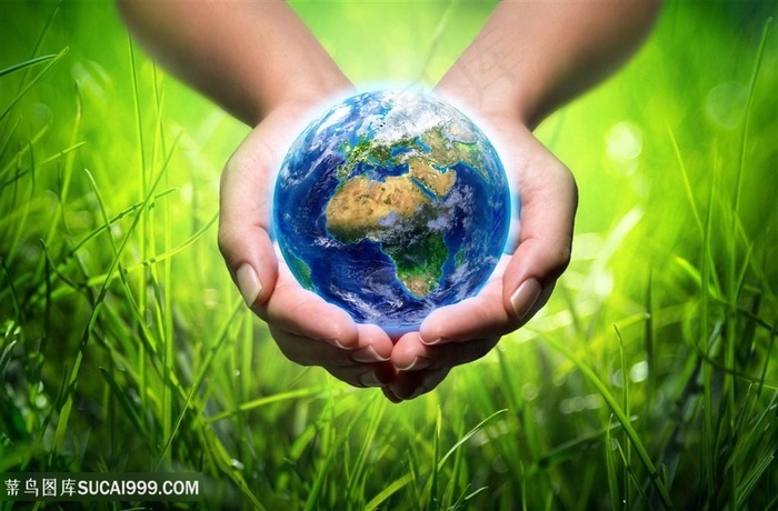 高清绿色生态环保手捧地球图片 - 菜鸟图库