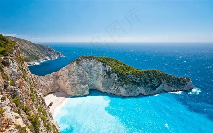 希腊大海山川自然风景图片