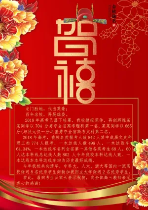 喜报战报海报贺喜金榜题名预览图