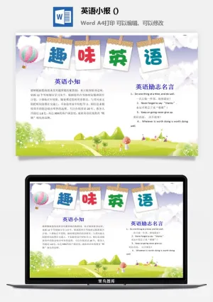 趣味英语手抄报预览图