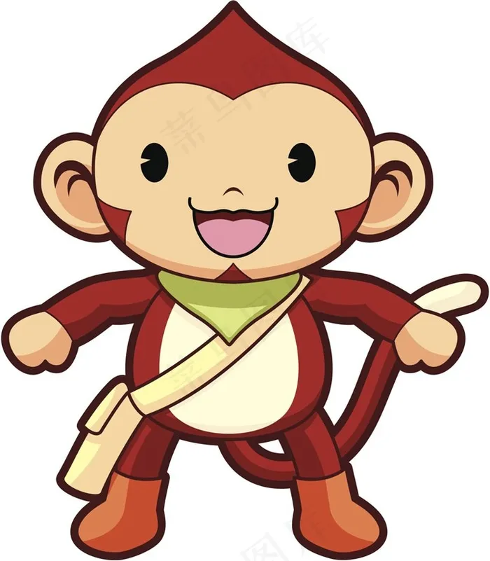 小猴子可爱卡通图片