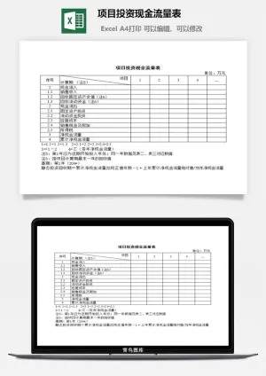 项目投资现金流量表excel模板预览图