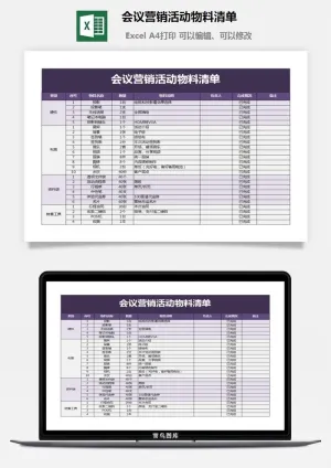 会议营销活动物料清单预览图