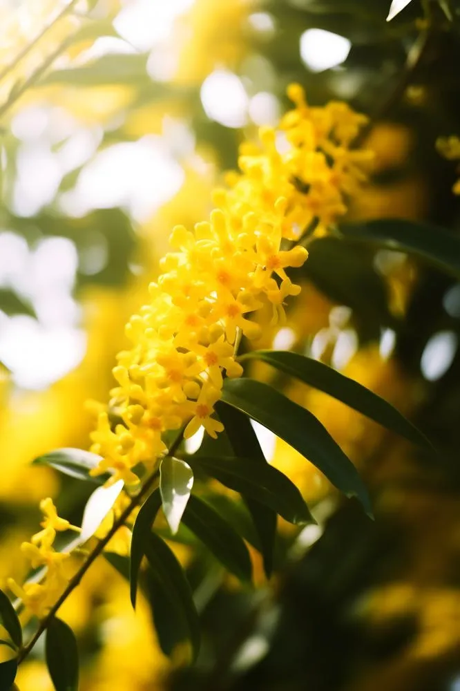 桂花黄色树叶质感背景