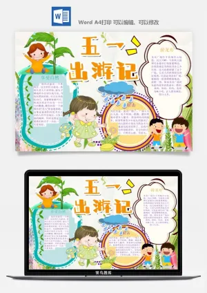 劳动节五一工人手抄报电子小报黑板报展板报海报WORD素材模板设计预览图