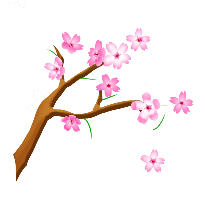 春天浪漫粉红色樱花手绘樱花梅花桃花花朵图片PNG免扣素材