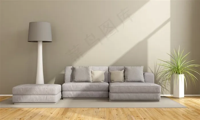 灰色系沙发背景墙高清摄影图片