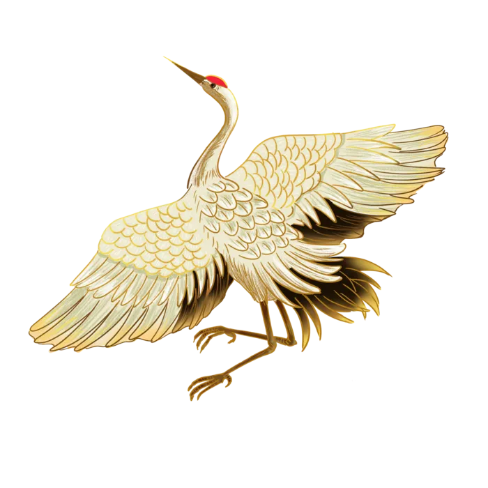 中国风古典中式国潮风手绘飞鹤图案仙鹤装饰素材png免抠插画元素