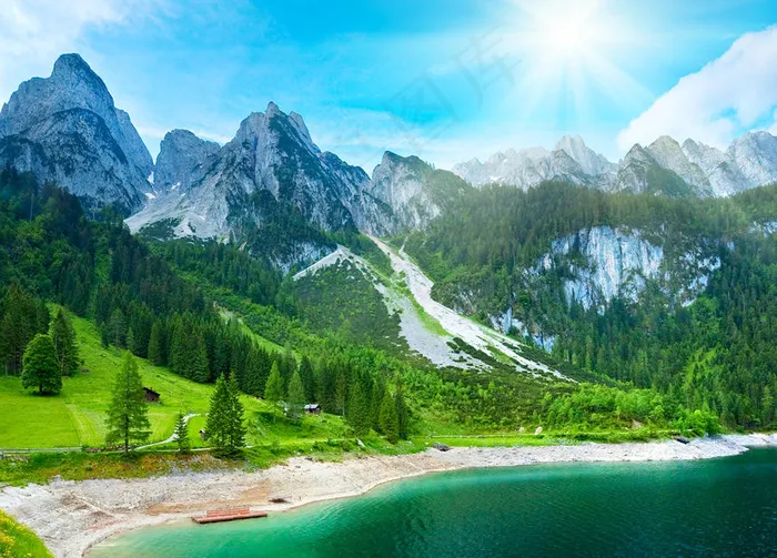 美丽雪山湖泊风景高清摄影图片