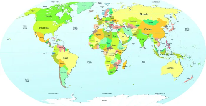 新版世界地图矢量世界地图电子版CDR高清印刷AI素材模板