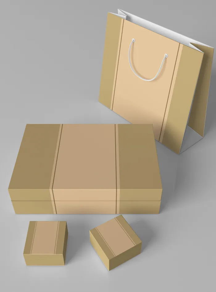 高端品牌茶叶包装盒纸袋智能贴图样机产品效果图展示PSD素材模板