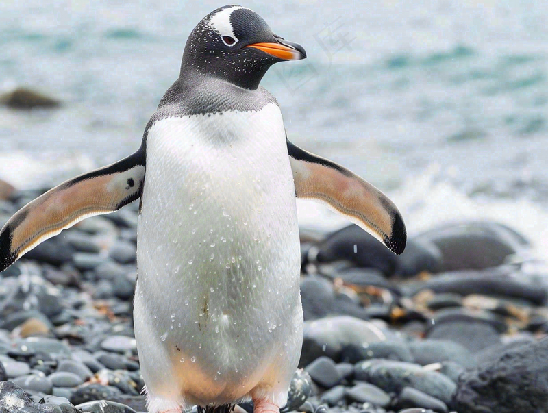 冰雪天地的企鹅寒冷动物摄影图