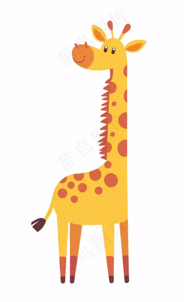 长颈鹿动物卡通插画免抠