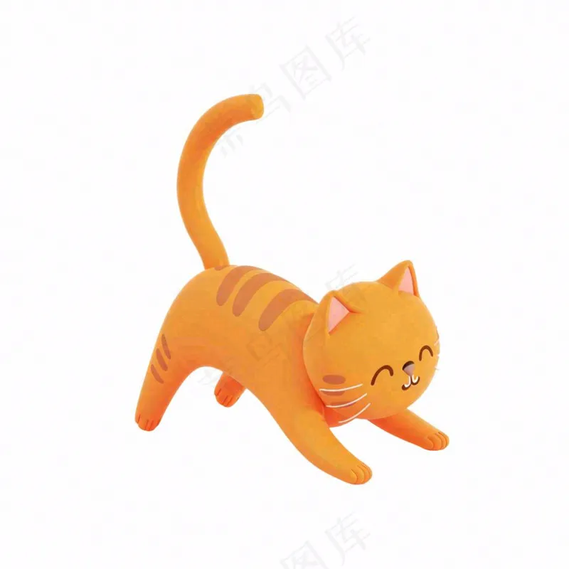 猫咪宠物橘猫卡通插画免抠