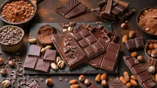 巧克力坚果摄影图