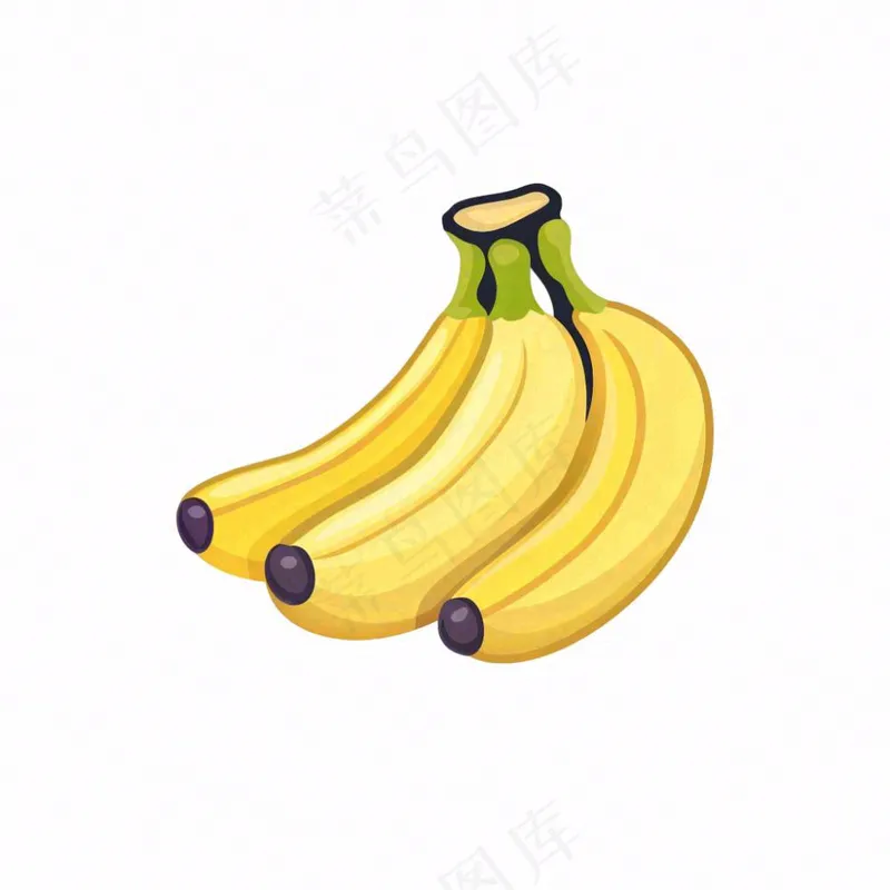 香蕉黄色水果卡通插画免抠