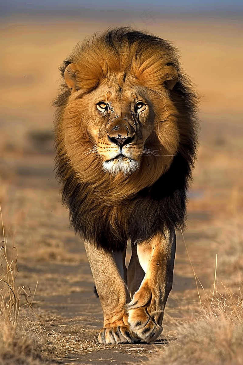 草原上的狮子非洲雄狮国家保护动物摄影图