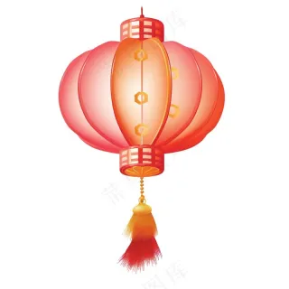 红灯笼新年春节节日卡通插画免抠