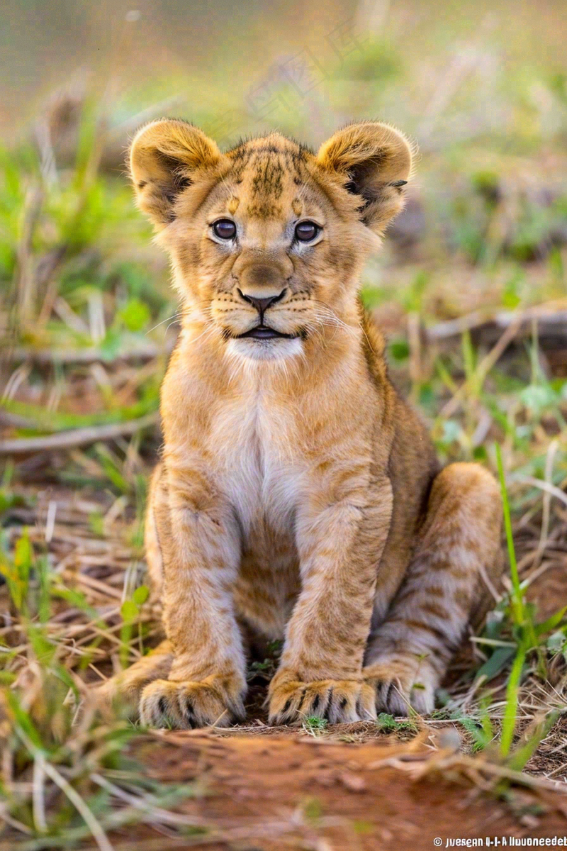 幼狮幼崽狮子动物非洲草原保护动物摄影图