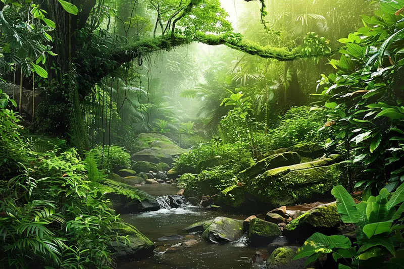 山林森林绿色大自然风景摄影图